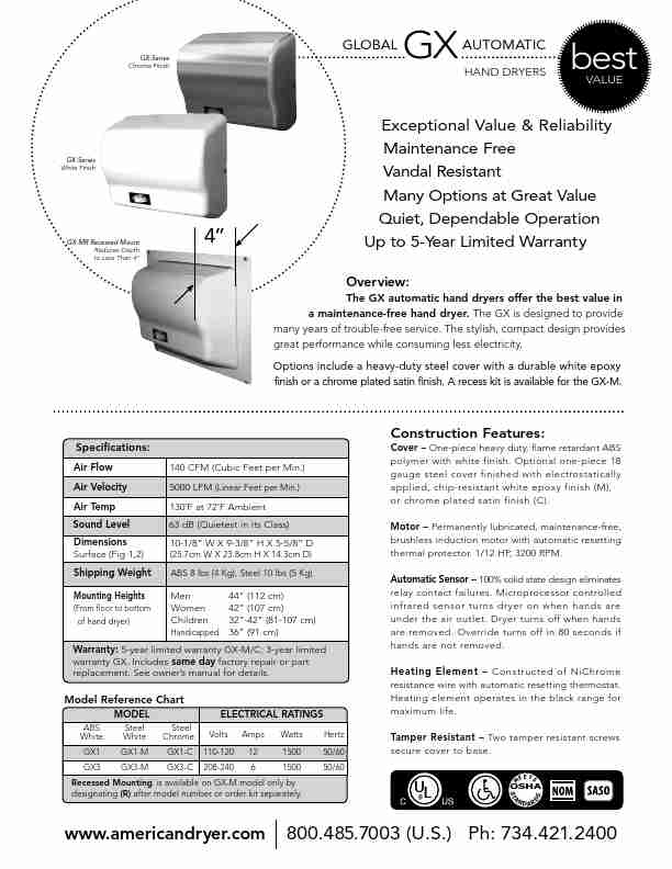 American Dryer Clothes Dryer GX1-M-page_pdf